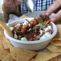 surprise cheese in salsa at Pura Vida in Mazatlan