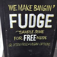 Sign board at The Fudge Patch in South East London