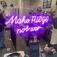 Sign   at The Fudge Patch in South East London