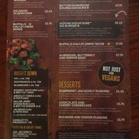 Menu at 10/11/18 at Hilton Brook in Derby