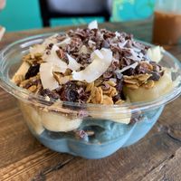 Blue spirulina smoothie bowl!!  YUM!😍 at Plantz Cafe in Dracut