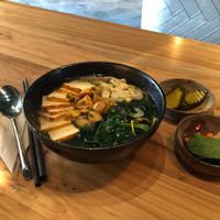 ‘Voodle’ soup - chilis on the side, so I could choose the spice level.  at Tribe Organic - Solana Center in Beijing
