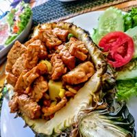 Stir fried in pineapple with tempeh  at Taste from Heaven in Chiang Mai
