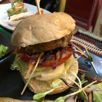 Mushroom burger at Taste from Heaven in Chiang Mai