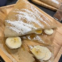 Vegan banana and syrup crepe   at Couleur Café in Barcelona