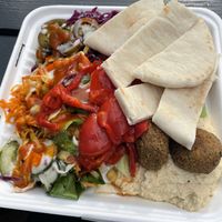 Hommus plate  at Falafel Corner in Cardiff