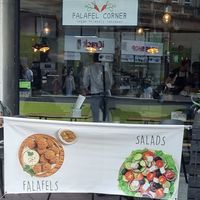 Outside Falafel Corner at Falafel Corner in Cardiff