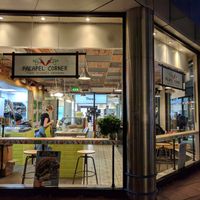 Outside at Falafel Corner in Cardiff