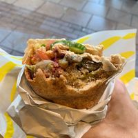 Lebanese wrap with pretty much everything ;) at Falafel Corner in Cardiff