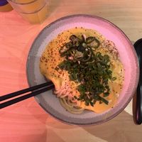 Ramen Mac and Cheese with pickled jalapeños!    at Vegan Ramen Shop - Mokotów in Warsaw