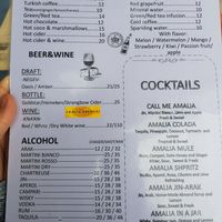 Menu 2 at Amalia in Tel Aviv