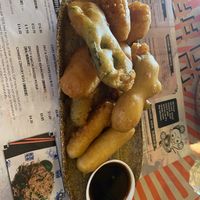 Vegetable tempura - carrot, cucumber, pak choi, edamame, sweet potato  at Wok Inn in Blackpool