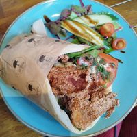 Crispy oyster mushroom gyros at The Oakwood in Glossop