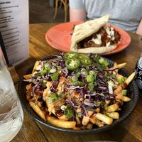 Vietnamese loaded fries  at The Oakwood in Glossop