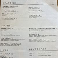 Current menu (Oct 2022)  at Althea in Chicago