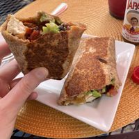 The vegan breakfast burrito  at Restoration Cafe in Manchester