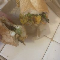 Sweet potato quinoa pattie Bahn Mi 🤤 at Restoration Cafe in Manchester