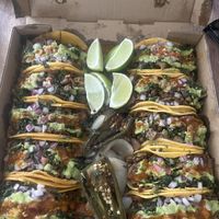 Carne asada tacos from El Compa Vegano  at Vegan Exchange Weekly Market in North Hollywood