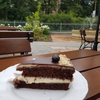 Vegan Carrot cake with coconut cream at Vila Machů in Koprivnice