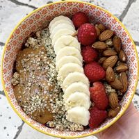 Rio açaí bowl with peanut butter added at MakaMaka in Split