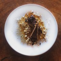 Plant based, vegan, GF Salted caramel slice  at HOOPS in Mandrem