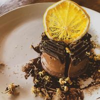 Plant based, vegan, GF cacao & orange cashew cake  at HOOPS in Mandrem