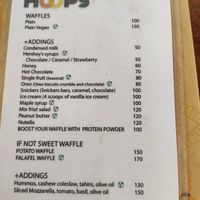 Menu at HOOPS in Mandrem