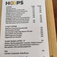 Menu at HOOPS in Mandrem