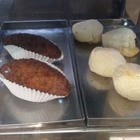 Kibe e pão de queijo at Vegananda in Santos