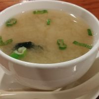 Miso soup (no fish sauce) at Fancy Sushi Asian Fusion in Surf City