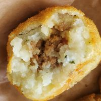 Papa Rellena (stuffed potato ball) at Vegan Cuban Cuisine in Miami