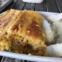 Vegan Imperial Rice with boiled yucca in mojo  at Vegan Cuban Cuisine in Miami