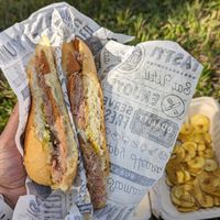Cuban sandwich with plantain chips #Veganuary at Vegan Cuban Cuisine in Miami