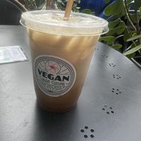 iced cafe con leche    at Vegan Cuban Cuisine in Miami
