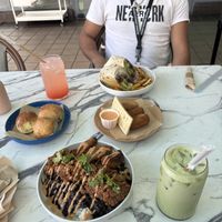 Iced maple matcha latte   at Vegan Cuban Cuisine in Miami