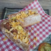 Vegan hotdog at Shiraz Persian Restaurant + Bar in Surfers Paradise