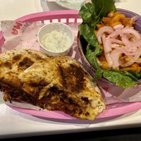 Lamb kebab pita with chickpea salad and yoghurt mint sauce  at Deer Mama in Amsterdam