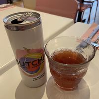 Kombucha with raspberry and magnolia. Tastes allright.  at Deer Mama in Amsterdam