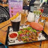 Schwarma burger at Vegan Junk Food Bar - Downtown in Amsterdam