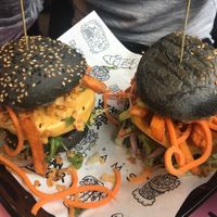 Twin burgers at Vegan Junk Food Bar - Downtown in Amsterdam