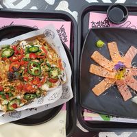 Supreme fries and sashimi at Vegan Junk Food Bar - Downtown in Amsterdam