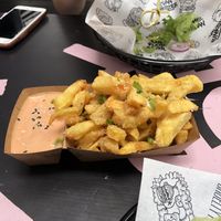Truffle fries with vjfb sauce  at Vegan Junk Food Bar - Downtown in Amsterdam