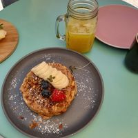 Vegan pancake at Jay's Brunch Caffe in Parede