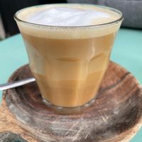 Coffee and milk (coconut) at Jay's Brunch Caffe in Parede