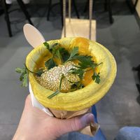 Carrot-ginger soup at Roswell & Soup Culture in Poznan