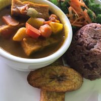 Curry Tofu Entree at Real Veggie Cafe in Island Park