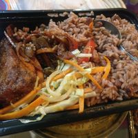 Vegan jerk chicken at Real Veggie Cafe in Island Park