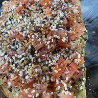 Avocado toast at Julie Goes Green in Los Angeles