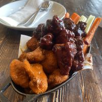 Bbq and Buffalo cauliflower wings  at Julie Goes Green in Los Angeles