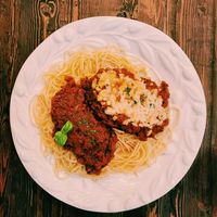 Chicken parmigiana at Julie Goes Green in Los Angeles